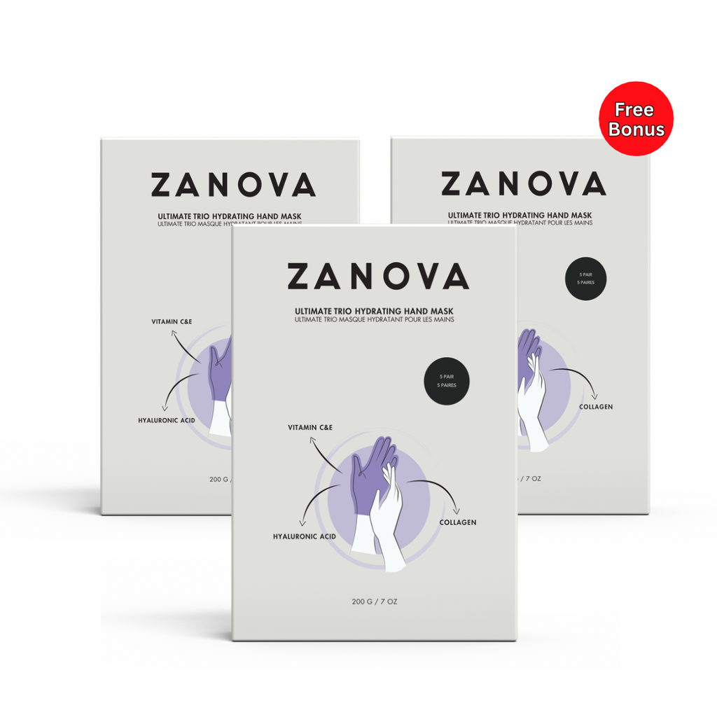Zanova Collagen Hand Mask | Hyaluronic Acid, Vitamin C & E | For Skin Picking and Nail Biting Damage | 15 Pairs