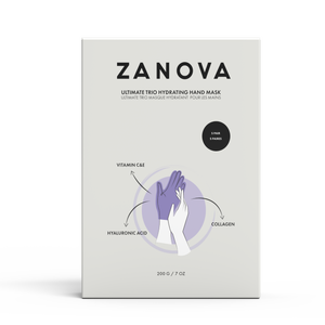 Zanova Collagen Treatment Hand Mask| Hyaluronic Acid, Vitamin C & E | For Skin Picking and Nail Biting Damage | 5 Pairs