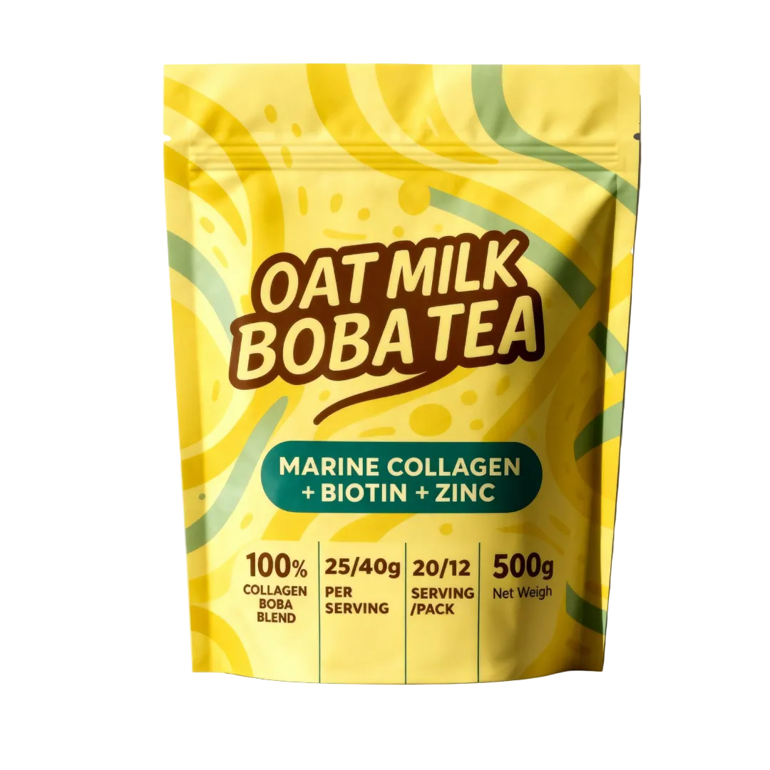 [Pre-order] Glow Collagen Oat Milk Boba Tea | Marine Collagen • Biotin • Zinc | Hair & Nail Repair