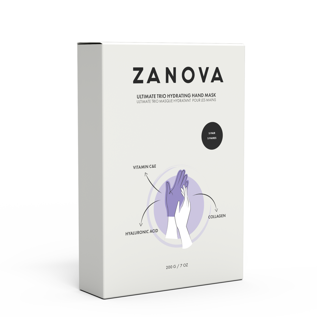 Zanova Collagen Treatment Hand Mask | Hyaluronic Acid, Vitamin C & E | For Skin Picking and Nail Biting Damage | 15 Pairs