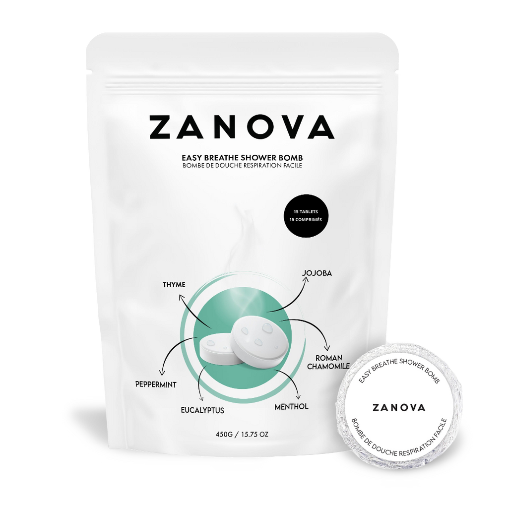 Zanova Eucalyptus Shower Steamer | Menthol, Chamomile & Peppermint | For Congestion, Sinus & Migraine Relief | 15 Tablets