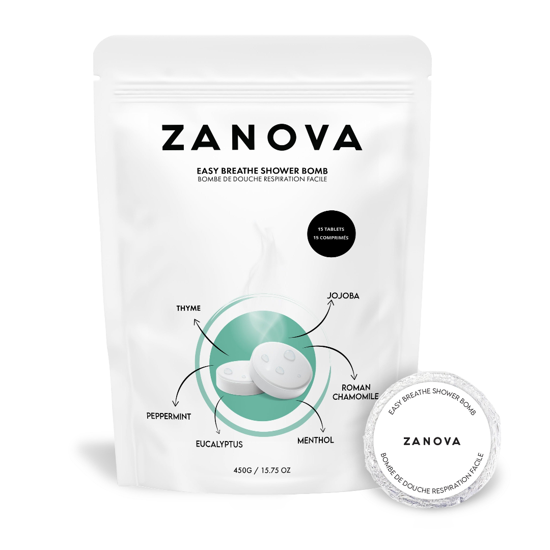 Zanova Eucalyptus Shower Steamer | Menthol, Chamomile & Peppermint | For Congestion, Sinus & Migraine Relief | 15 Tablets