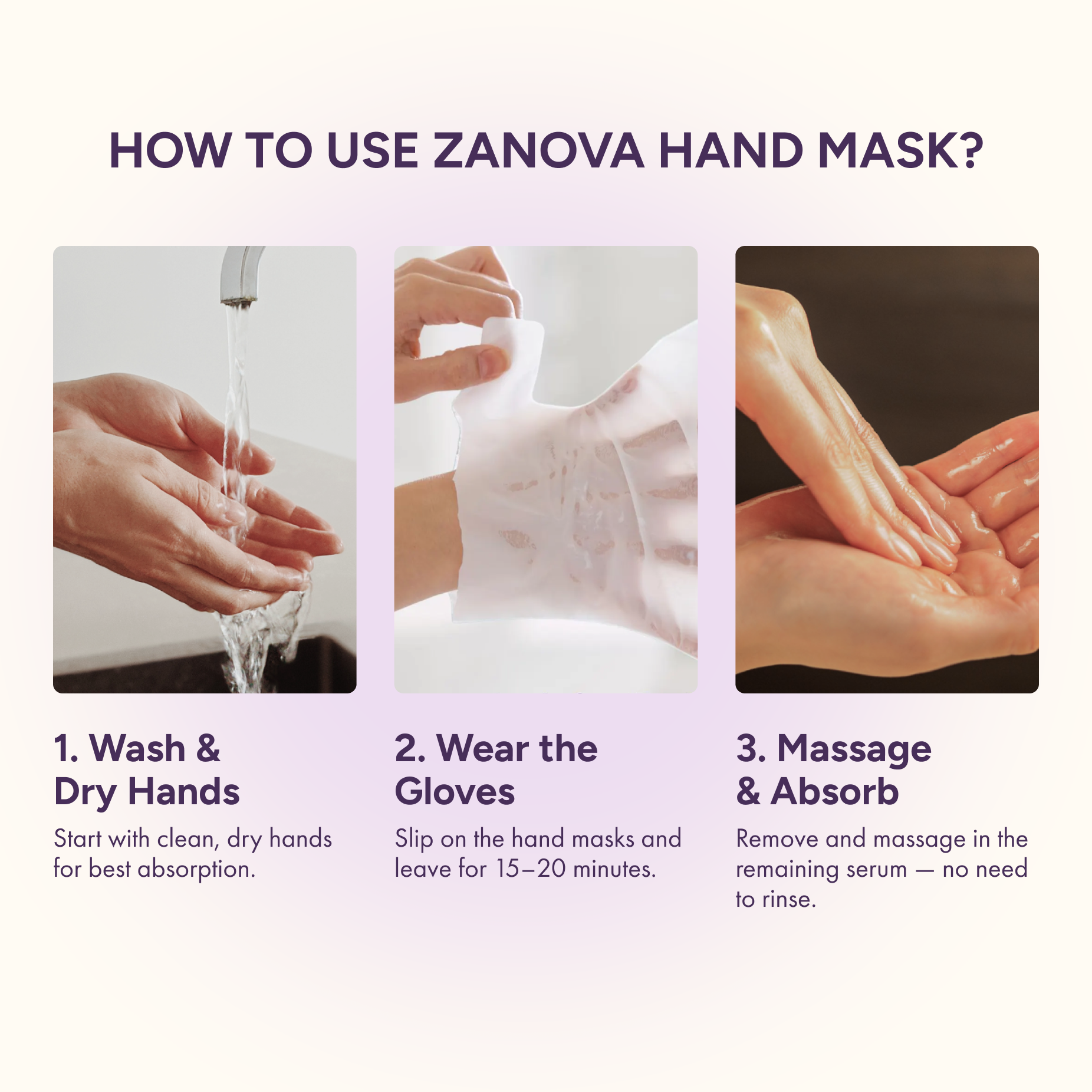 Zanova Collagen Hand Mask | Hyaluronic Acid, Vitamin C & E | For Skin Picking and Nail Biting Damage | 5 Pairs
