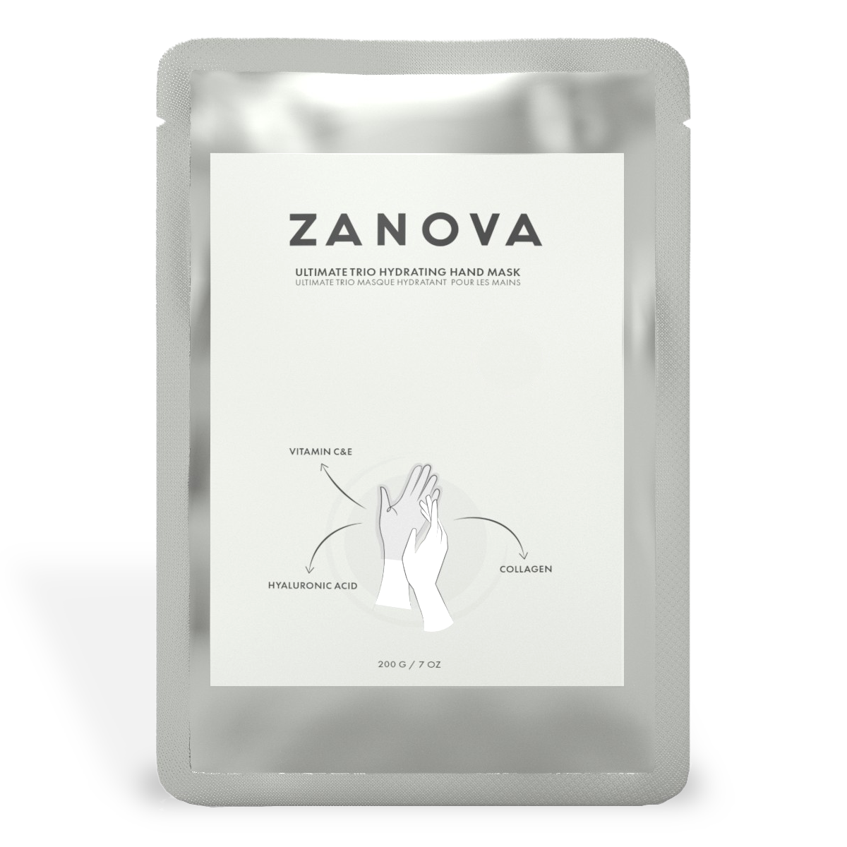 1 PAIR Zanova Collagen Treatment Hand Mask | Hyaluronic Acid, Vitamin C & E | For Skin Picking and Nail Biting Damage | 1 Pair