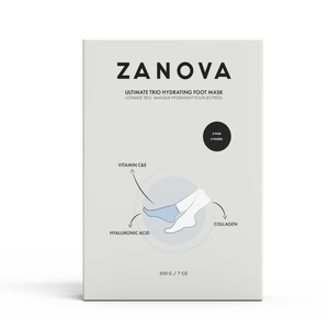 Zanova Collagen Treatment Foot Mask | Hyaluronic Acid, Vitamin C & E | Helps to Heal Flaky, Cracked Heels, and Yellow Toenails | 5 Pairs