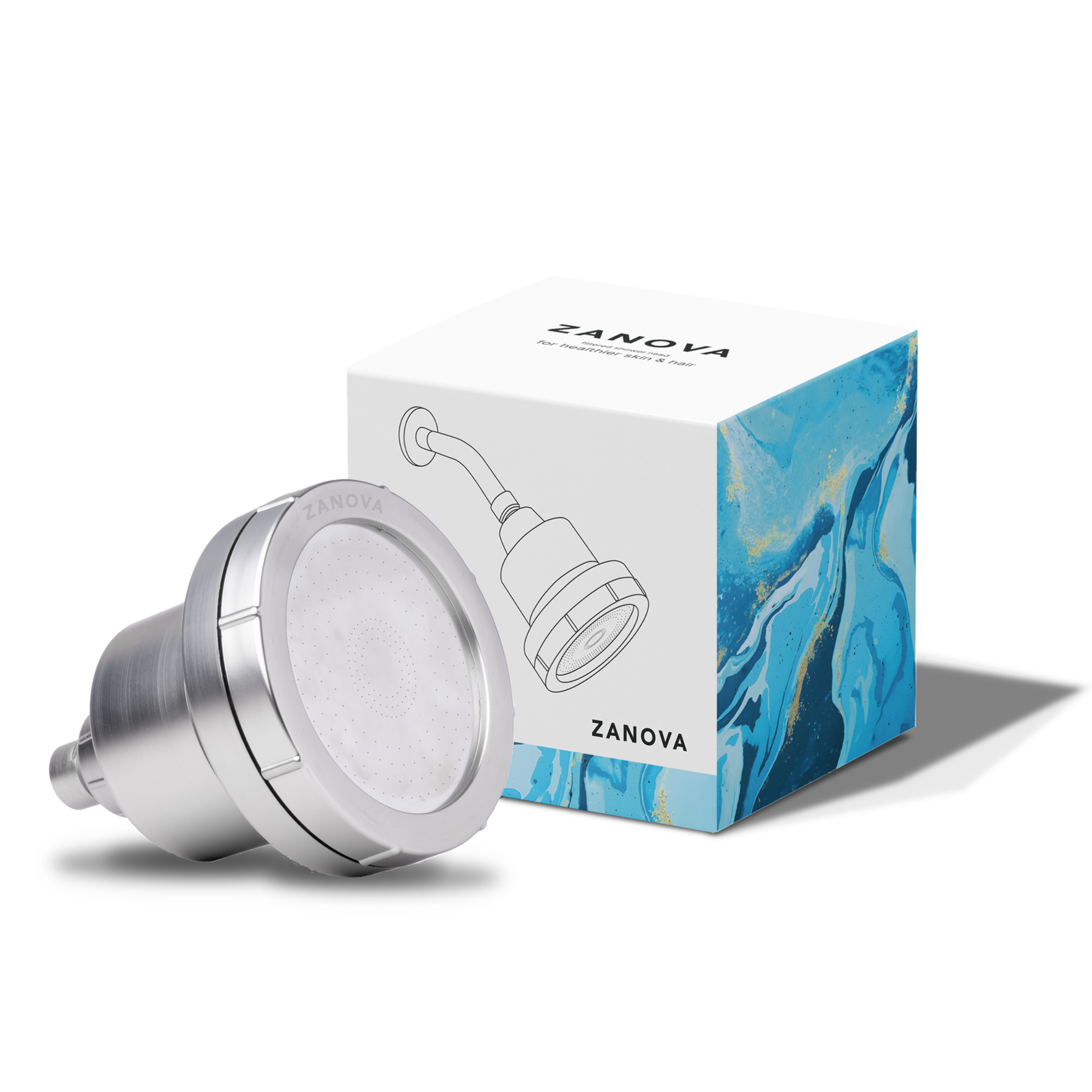 Zanova Miracle Showerhead | For Scalp Acne, Body Itchiness | Filters Heavy Metals, Infuses Minerals, Raises pH