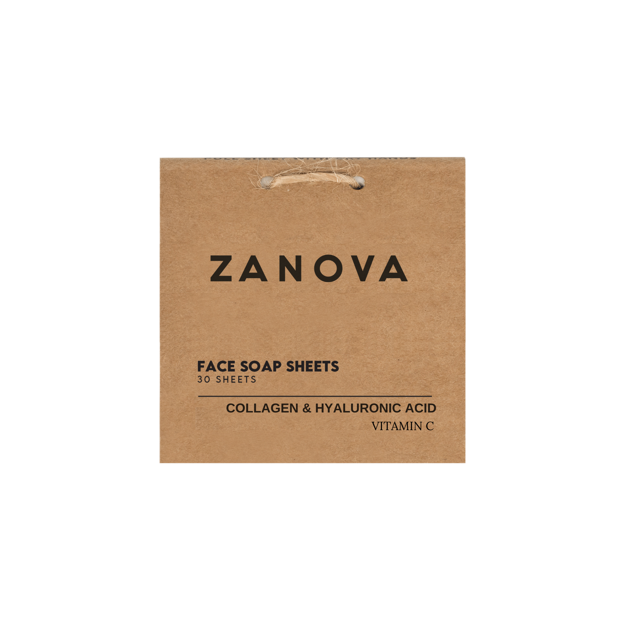 Zanova Face Soap Sheets for Travel | Collagen | Hyaluronic Acid | Vitamin C |  - 30 sheets (Single pack)