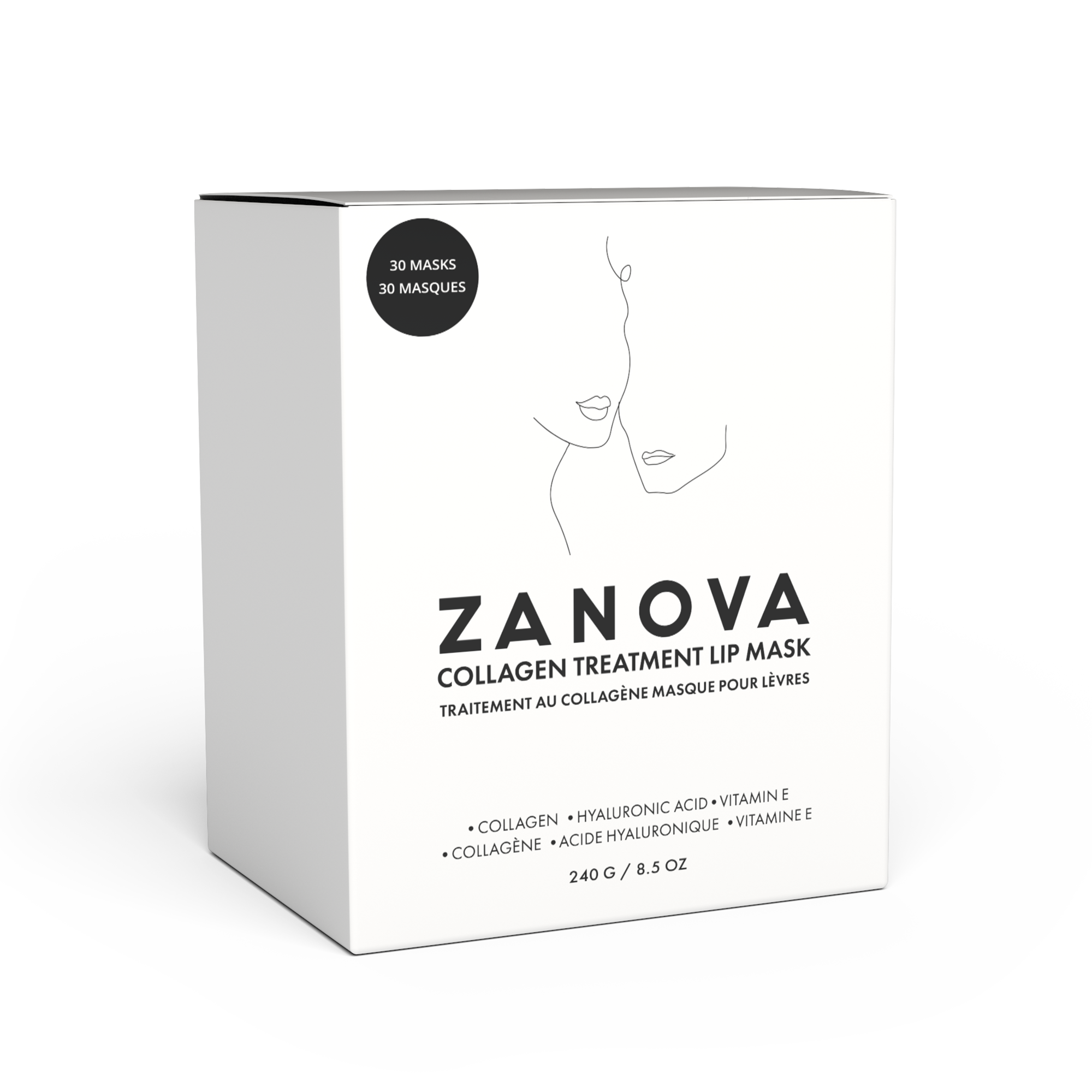Zanova Collagen Treatment Lip Mask | Hyaluronic Acid, Vitamin E | For Lip Picking & Biting Damages | 30 Masks