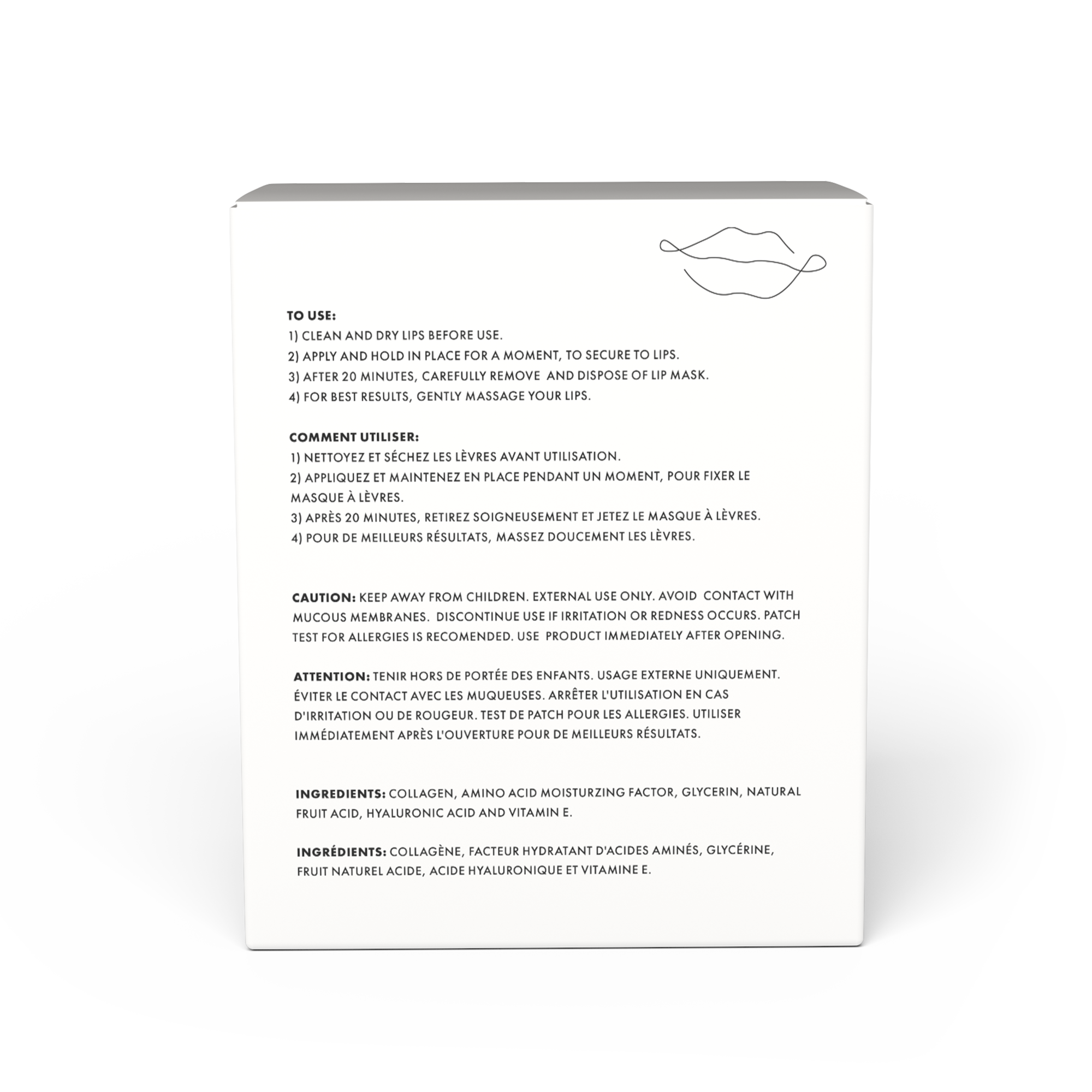 Zanova Collagen Treatment Lip Mask | Hyaluronic Acid, Vitamin E | For Lip Picking & Biting Damages | 30 Masks